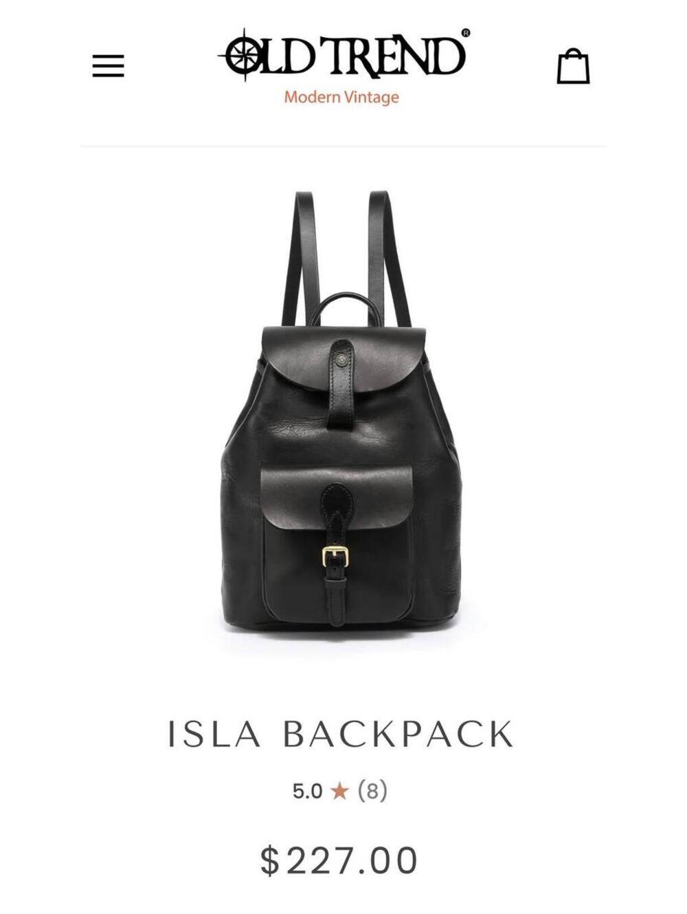Old Trend Isla Backpack Black Leather